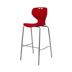 SYLEX ROSWELL 4 LEG STOOL 560MM RED SEAT BLACK FRAME