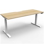 RAPIDLINE BOOST PLUS HEIGHT ADJUSTABLE SINGLE SIDED WORKSTATION 1200 X 750MM NATURAL OAK TOP  WHITE FRAME