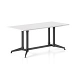 RAPIDLINE TYPHOON MEETING AND BOARDROOM TABLE RECTANGLE 1800 X 750MM NATURAL WHITE TOP AND BLACK PC ALL OVER FRAME