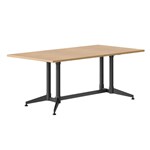 RAPIDLINE TYPHOON MEETING AND BOARDROOM TABLE RECTANGLE 1800 X 900MM NATURAL OAK AND BLACK PC ALL OVER FRAME