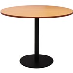 RAPIDLINE ROUND TABLE 900 X 540 X 730MM BEECH COLOURED TABLE TOP  BLACK POWDER COAT BASE