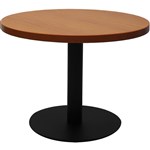 RAPIDLINE CIRCULAR COFFEE TABLE 600 X 425MM CHERRY COLOURED TABLE TOP  BLACK POWDER COAT BASE