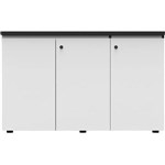 RAPID INFINITY DELUXE 3 SWING DOOR CUPBOARD 1500 X 450 X 730MM NATURAL WHITE LAMINATE BLACK RIGID EDGING