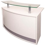 RAPIDLINE MODULAR RECEPTION COUNTER WITH GLASS SHELF 1339 X 872 X 935MM WHITE