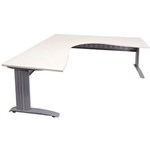 RAPID SPAN CORNER WORKSTATION METAL MODESTY PANEL 1800 X 1800 X 700MM WHITESILVER