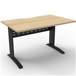 RAPID SPAN DESK METAL MODESTY PANEL 1200 X 750 X 730MM BLACKNATURAL OAK