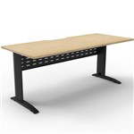RAPID SPAN DESK METAL MODESTY PANEL 1500 X 750 X 730MM BLACKNATURAL OAK