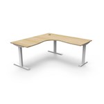 RAPIDLINE BOOST STATIC CORNER WORKSTATION 1500 X 1500MM NATURAL OAK TOP  WHITE FRAME