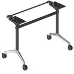 RAPIDLINE TYPHOON FLIP TABLE FRAME TO SUIT 1200MM W TABLE TOPS BLACK PC POLISHED ALUMINIUM FRAME
