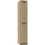 RAPIDLINE MELAMINE LOCKER 2 DOOR 1850 X 305 X 455MM NATURAL OAKBLACK EDGING
