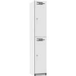 RAPIDLINE MELAMINE LOCKER 2 DOOR 1850 X 305 X 455MM NATURAL WHITEBLACK EDGING