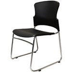 ZING LINK CHAIR WITH CHROME SLED BASE POLY SEAT AND BLACK BACK