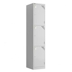 RAPIDLINE GO STEEL 3 DOOR LOCKER 1830 X 380 X 455MM SILVER GREY