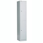 GO STEEL LOCKER 2 DOOR 305 X 455 X 1830MM SILVER GREY