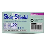 SKIN SHIELD LATEX EXAMINATION GLOVES SMALL CREAM BOX 100