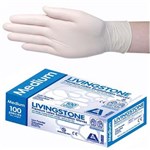 LIVINGSTONE GLVLX100MP PREMIUM LATEX EXAMINATION GLOVES LOW POWDER MEDIUM BX100