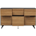 NOVARA CREDENZA 6 DOOR 1855 X 425 X 800MM ZEBRANO TIMBER VENEER
