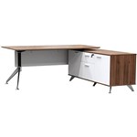 POTENZA DESK WITH RETURN MELAMINE BEECH 1980W X 1850D X 750H