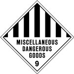 TUFFA MISCELLANEOUS DANGEROUS GOODS CLASS 9 METAL SIGN 270 X 270MM   EACH