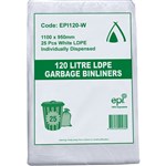 HUHTAMAKI LDPE BIN LINER EPI 120LTR WHITE PACK 25