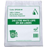 HUHTAMAKI LDPE BIN LINER EPI 240LTR WHITE PACK 25