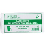 HUHTAMAKI HDPE BIN LINER EPI 36 LITRE WHITE PACK 50