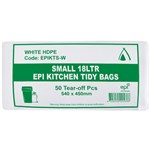 HDPE BIN LINER EPI 18LTR WHITE PACK 50