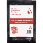 HUHTAMAKI HEAVY DUTY LDPE BIN LINER 73 LITRE 920 X 760MM BLACK PACK 25