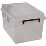 ITALPLAST I 303 PLASTIC STORAGE BOX WITH LID 30L CLEAR