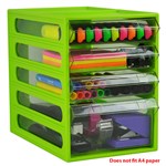 ITALPLAST 4 DRAWER OFFICE ORGANISER CABINET LIME