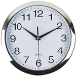 ITALPLAST I 390 CLOCK 26CM ROUND WITH CHROME TRIM