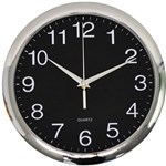 ITALPLAST I395 WALL CLOCK 30CM CHROMEBLACK