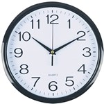 ITALPLAST I398B WALL CLOCK 430MM BLACK FRAME  WHITE FACE