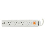 ITALPLAST I520 POWERBOARD 4 OUTLET WITH MASTER SWITCH SURGE AND OVERLOAD WHITE