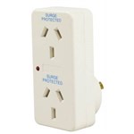 ITALPLAST I531 DOUBLE ADAPTOR WITH SURGE PROTECTION VERTICAL WHITE