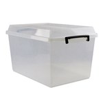 ITALPLAST I301 STORAGE BOX WITH LID CLEAR 48 LITRE