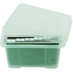 ITALPLAST I304 MOBILE FILE BOX CLEAR 32 LITRE WITH 10 FILES AND TABS