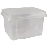 ITALPLAST I307CLR STORAGE BOX CLEAR WITH CLEAR LID NO FILES 32 LITRE