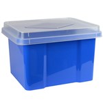 ITALPLAST I307FBB FILE STORAGE BOX 32 LITRE BLUEBERRY