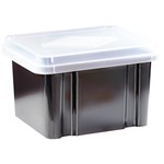 ITALPLAST I307GR GREENR STORAGE BOX BLACK WITH CLEAR LID 32 LITRE