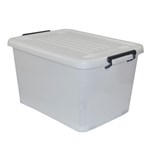 ITALPLAST I424 55L STORAGE BOX WITH LID AND ROLLERS 575 L X 400 W X 330 H