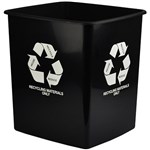 ITALPLAST I 80 WASTE TIDY BIN RECYCLE MATERIALS ONLY 15 LITRE BLACK