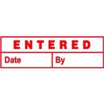 DESKMATE 0273550 PREINKED STAMP  ENTERED DATE AND BY RED