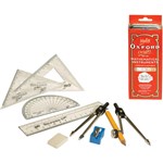 HELIX 0351800 B36X04 OXFORD ECONOMY MATHS SET IN RED TIN 9 PIECES