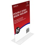 DEFLECTO 46711 SIGN HOLDER DOUBLE SIDED PORTRAIT A7 CLEAR
