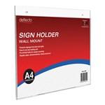 DEFLECTO 46901 WALL SIGN HOLDER A4 LANDSCAPE