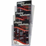 DEFLECTO 77331 BROCHURE HOLDER WALL MOUNT A4 3 TIER STACKABLE CLEAR