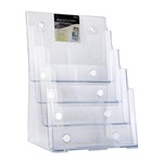 DEFLECTO 77441 BROCHURE HOLDER A4 4 TIER STAND