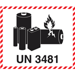 TUFFA LITHIUM BATTERY MARK LABEL UN 3481   PACK 100