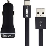 MOKI TYPEC SYNCHARGE CABLE PLUS CAR CHARGER BLACK
